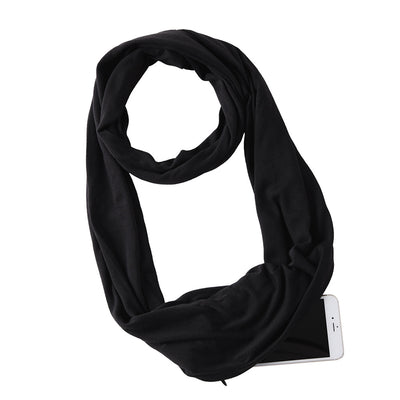 Pañuelo Funcional para Mujer con Bolsillo Cremallera y Jersey Liso - Image 10