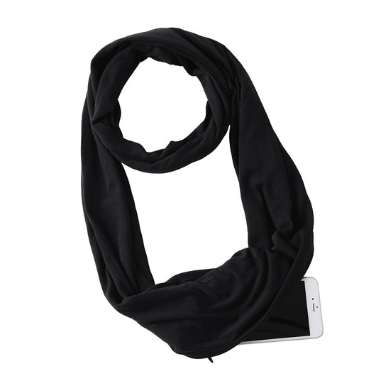 Pañuelo Funcional para Mujer con Bolsillo Cremallera y Jersey Liso - Image 10
