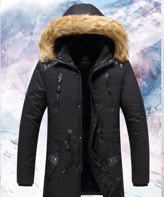 Chaqueta de Invierno Casual para Hombre con Capucha Desmontable