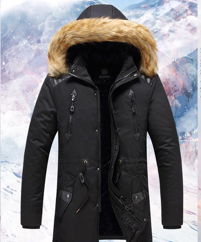 Chaqueta de Invierno Casual para Hombre con Capucha Desmontable