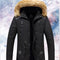 Chaqueta de Invierno Casual para Hombre con Capucha Desmontable