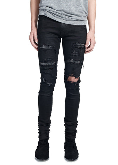 Jeans Slim Negros Elásticos con Detalles de Diamantes - Image 11