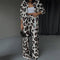 Conjunto de Dos Piezas: Blusa Estampada Manga Larga y Pantalón Ancho