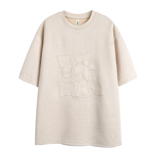 Camiseta Bordada de Manga Corta para Hombre