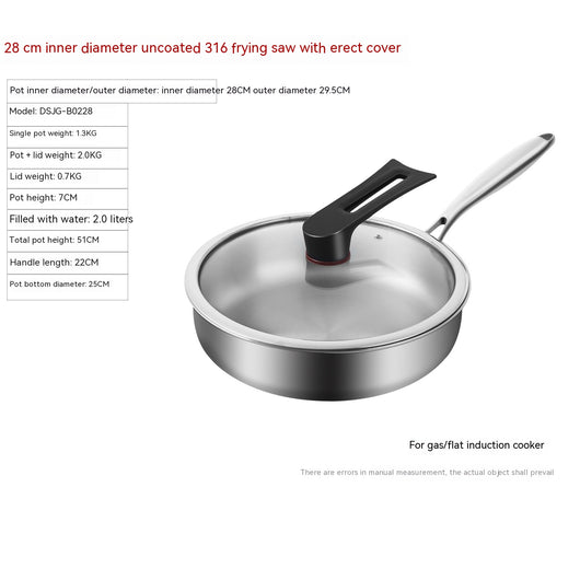 Sartén de Acero Inoxidable 316L sin Recubrimiento para Cocina - Image 7