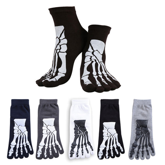 Calcetines Creativos de Cinco Dedos en Blanco y Negro