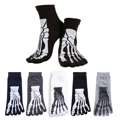 Calcetines Creativos de Cinco Dedos en Blanco y Negro