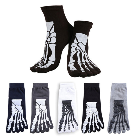 Calcetines Creativos de Cinco Dedos en Blanco y Negro