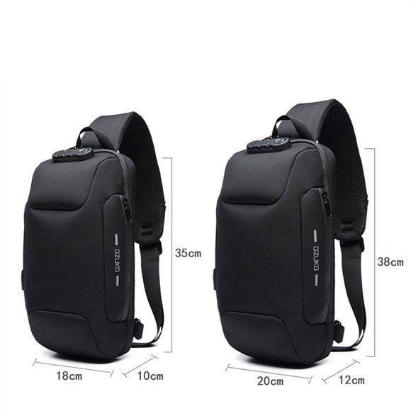 Bolsa Esportiva Masculina Coreana Transversal - Mochila de Peito USB