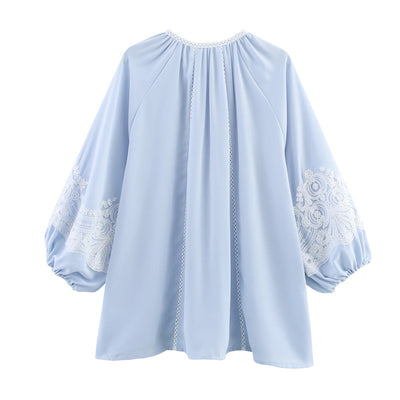 Blusa Elegante con Encaje y Mangas Linterna - Image 8