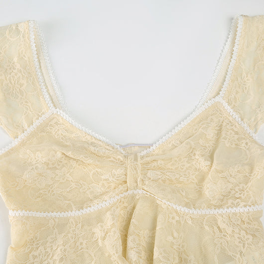 Blusa Elegante con Encaje Volantes Escote V Efecto Adelgazante - Image 17
