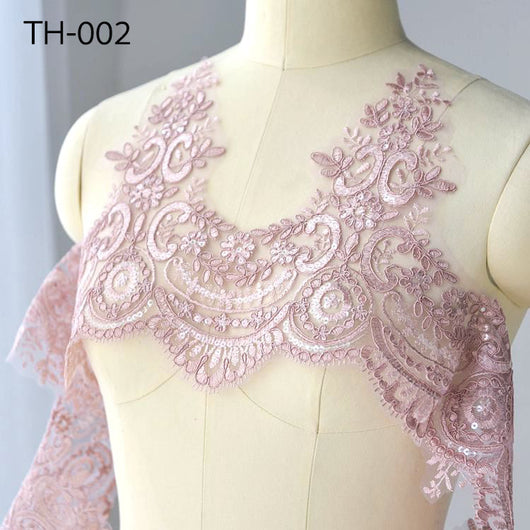 Accesorios de Encaje Secuencia Bordado para Boda con Efecto Pestañas - Image 14