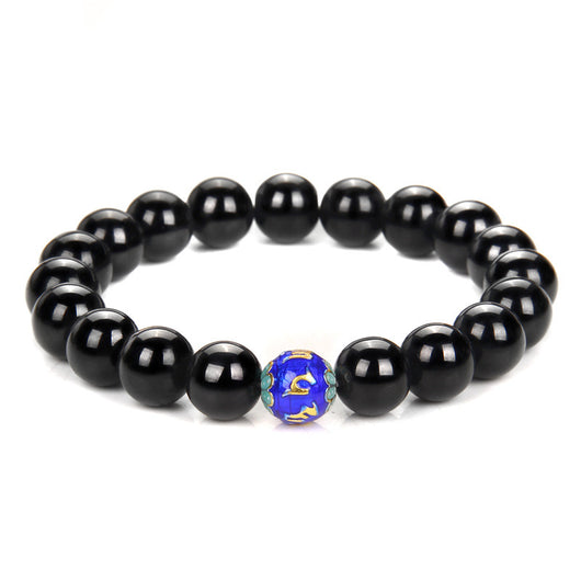 Pulsera de Piedra Ágata Multicolor con Cuentas de Esmalte para Hombre - Image 5