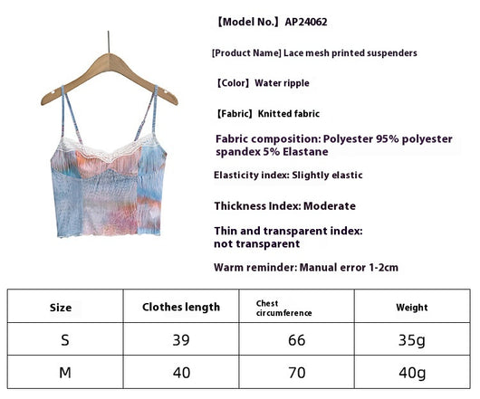 Blusa Corta Slim Fit con Detalles de Encaje y Parches en Malla Degradada - Image 6