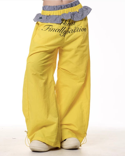 Pantalones Anchos a Cuadros con Costuras Decorativas - Secado Rápido para Mujer - Image 13