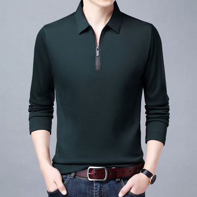 Camiseta Manga Larga con Cuello Solapa y Cierre Parcial para Hombre - Image 15
