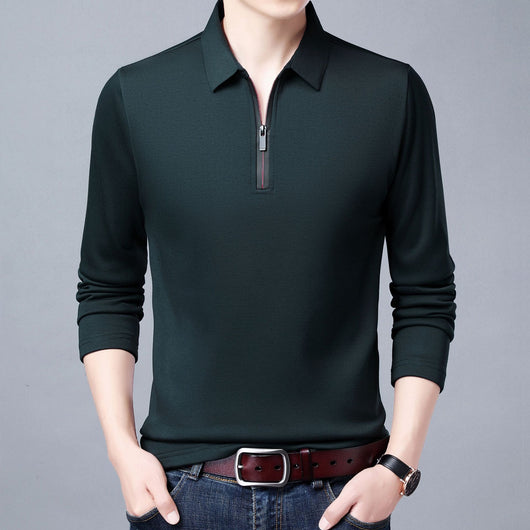 Camiseta Manga Larga con Cuello Solapa y Cierre Parcial para Hombre - Image 15