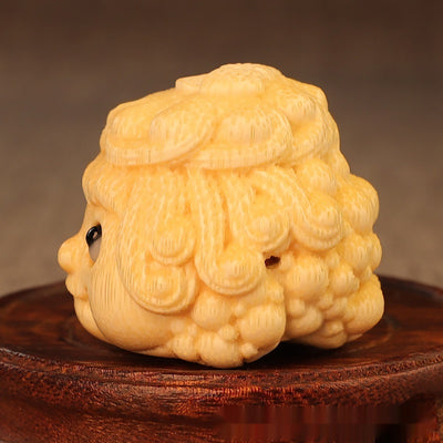 Figura de Sapo Dorado Tallada en Bamboo Macizo - Adorno Princesa de la Fortuna - Image 9