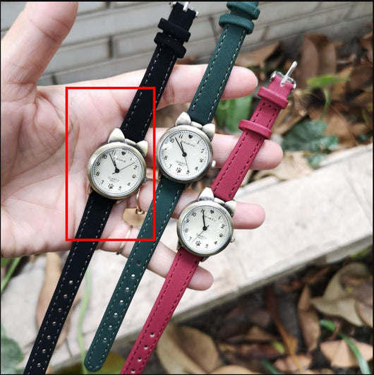 Reloj de Moda Gatito Bronce con Números para Estudiantes - Image 10
