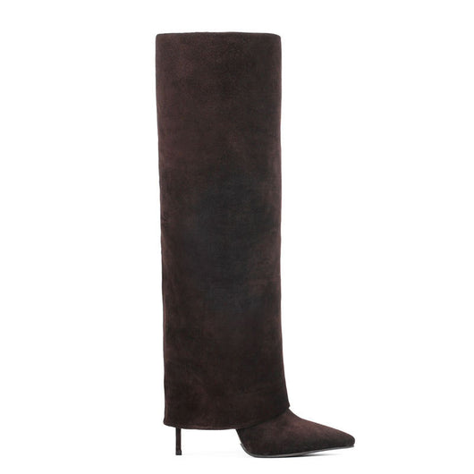 Botas Stiletto Altas Talla Grande con Punta Afilada y Medias Integradas - Image 30