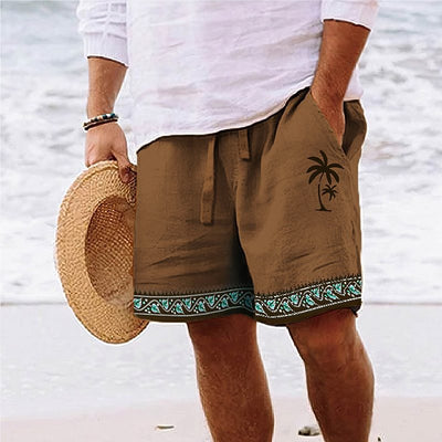 Pantalones Cortos de Playa con Estampado - Shorts Sueltos con Cordón para Hombre - Image 4