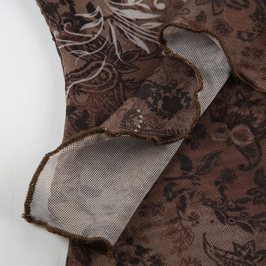 Chaleco Retro con Cuentas, Tirantes Halter y Malla Asimétrica - Image 19