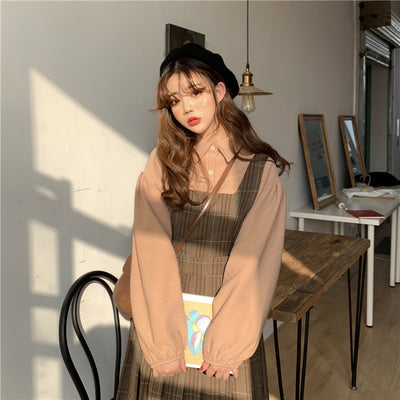 Vestido Cuadrille con Chaleco y Mangas Globo de Pana