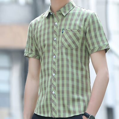 Camisa de Verano para Hombre a Rayas Resistente a Arrugas - Image 12
