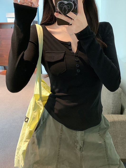 Blusa Larga Elegante Ajustada con Botones para Mujer - Image 20