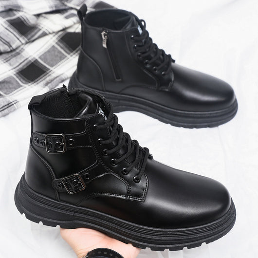 Botas Martin Negras Estilo Británico para Hombre - Botas de Trabajo Duraderas - Image 6