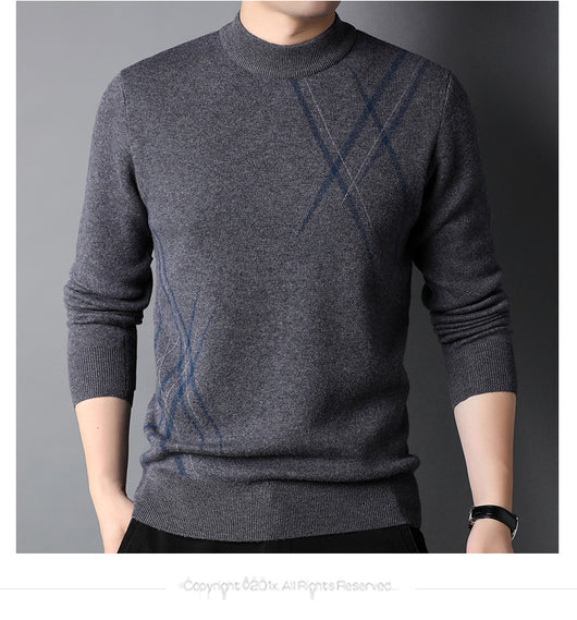 Suéter Casual de Rayas con Cuello Redondo y Manga Larga para Hombre - Image 13