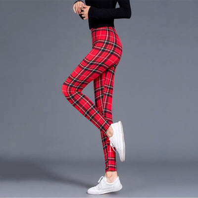 Leggings Cuadriculados Push Up para Mujer - Pantalones Deportivos Ajustados Sexys - Image 5