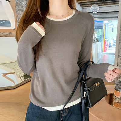 Blusa Larga de Dos Capas con Textura Cepillada para Mujer - Image 8