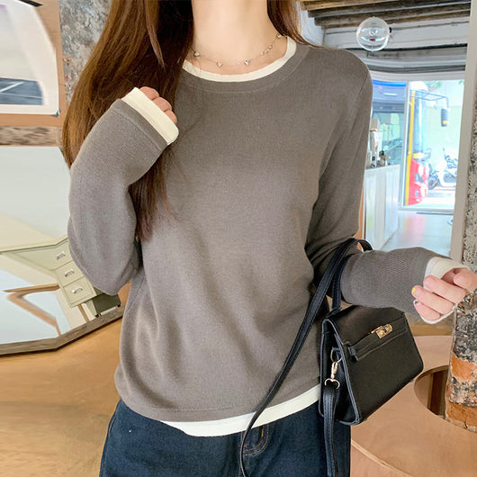 Blusa Larga de Dos Capas con Textura Cepillada para Mujer - Image 8