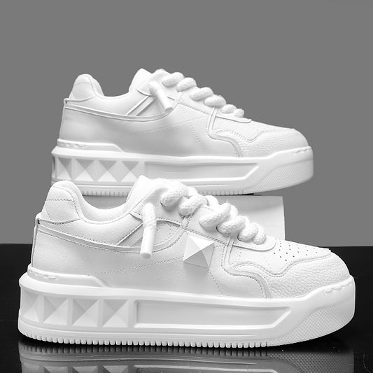 Zapatos Deportivos Blancos para Hombre con Suela Gruesa y Aumento de Altura - Image 2