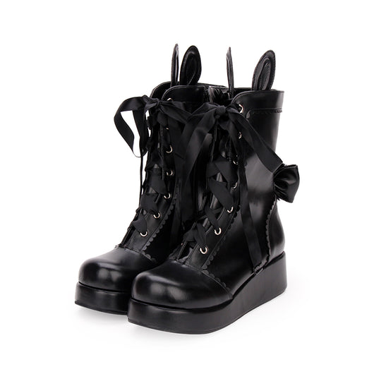 Botas Lolita de Tubo Medio con Cintas Japonesas para Invierno - Image 5