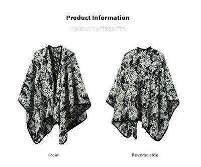 Chal Jacquard de Pelo Artificial Tipo Visón con Pintura China - Primavera, Otoño e Invierno - Image 12