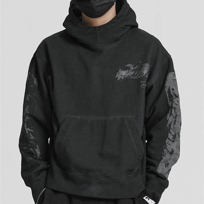 Sudadera con Capucha Estampado Hombro para Hombre