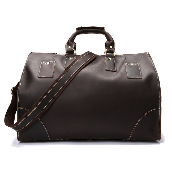 Bolsa de Viaje de Cuero Auténtico para Hombre, Maletín de Gran Capacidad Estilo Vintage