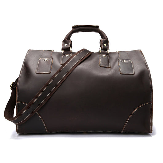 Bolsa de Viaje de Cuero Auténtico para Hombre, Maletín de Gran Capacidad Estilo Vintage - Image 2
