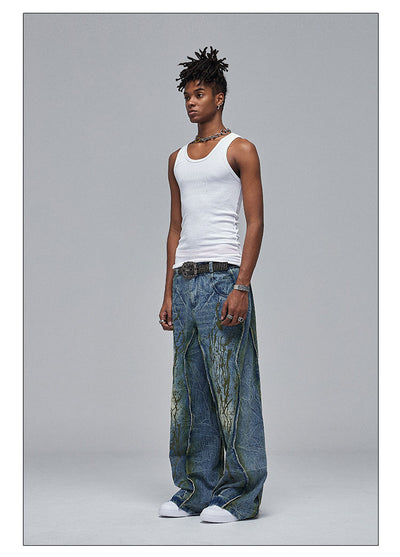 Jeans Anchos Desgastados Estilo Industrial American Street - Image 16