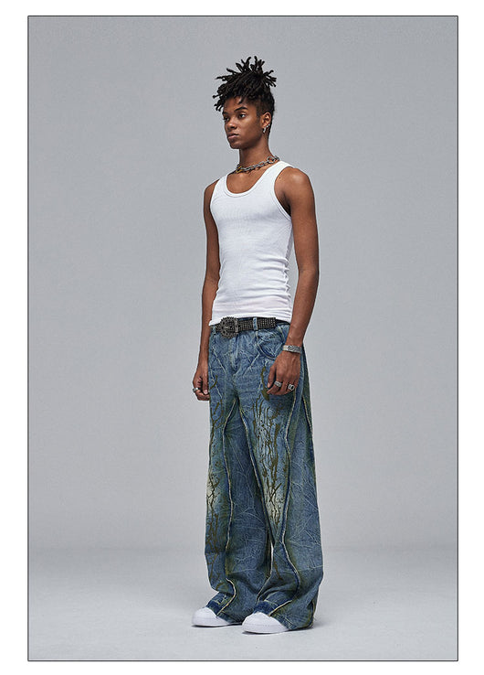 Jeans Anchos Desgastados Estilo Industrial American Street - Image 16