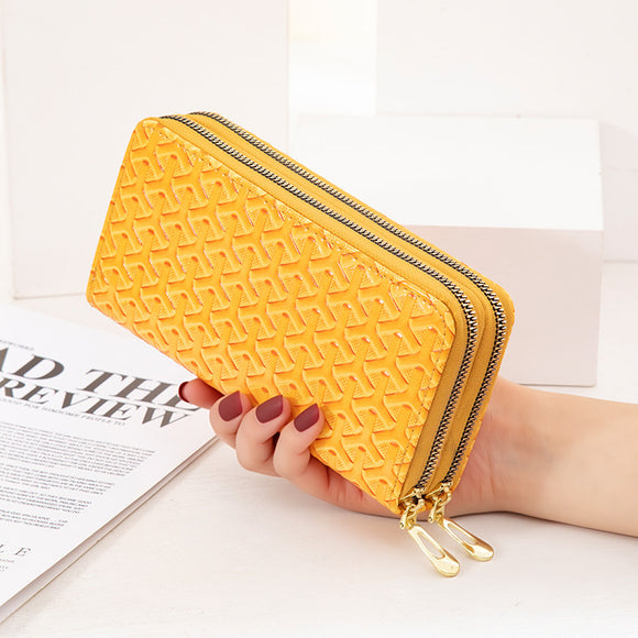 Bolso Móvil de Cuero Brillante con Doble Compartimento y Rayas