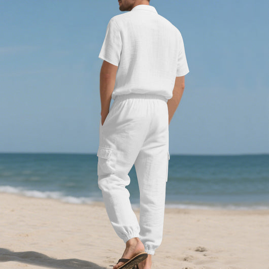 Conjunto de Trabajo Casual: Camisa Manga Corta y Pantalón - Image 17