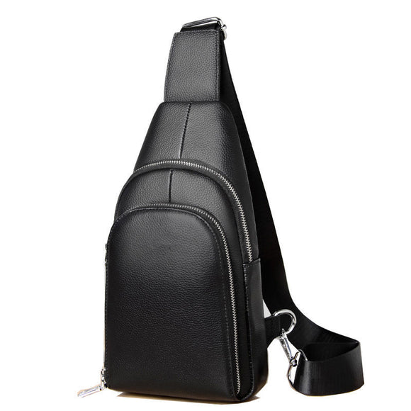 Mochila Bandolera de Cuero Suave - Bolso Diagonal Casual para el Pecho