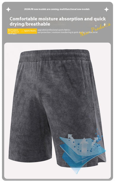 Shorts Deportivos Tie-Dye Ice Silk Transpirables - Pantalones Cortos Running de Secado Rápido - Image 11