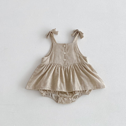 Vestido Romper para Bebé de Algodón y Lino con Cuello Bebé - Image 17