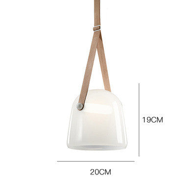 Lámpara Colgante Moderna de Cuero y Vidrio con Diseño Contemporáneo - Image 8