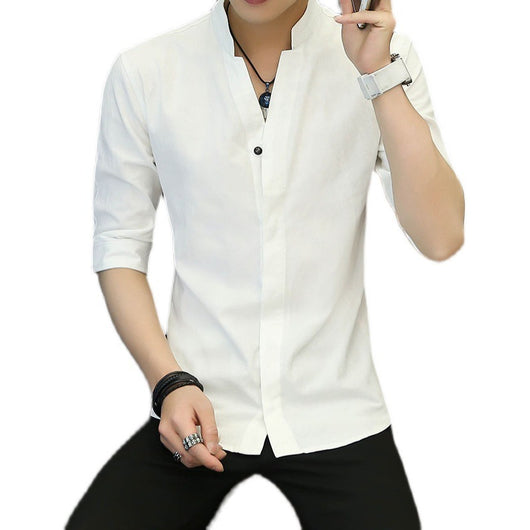 Camisas de Cuello Mao para Hombre - Colección Primavera - Image 14