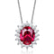 Collar de Plata Esterlina con Rubí Nano - Cadena de Escote Elegante